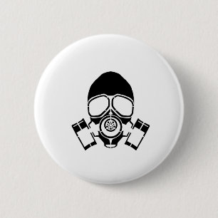 Gasmaske-Schablonenlogo Button