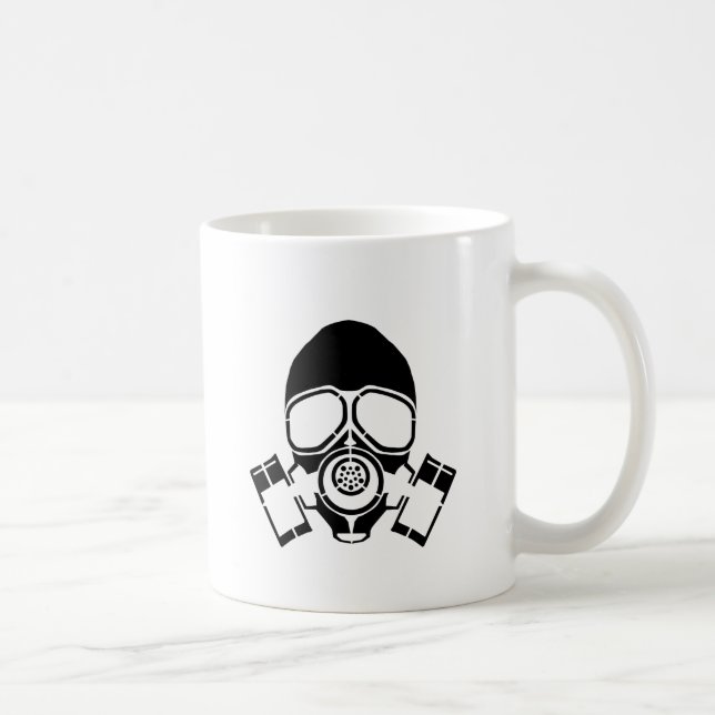 Gasmaske-Schablonenlogo Kaffeetasse (Rechts)