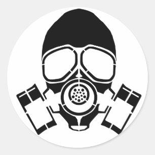 Gasmaske-Schablonenlogo Runder Aufkleber