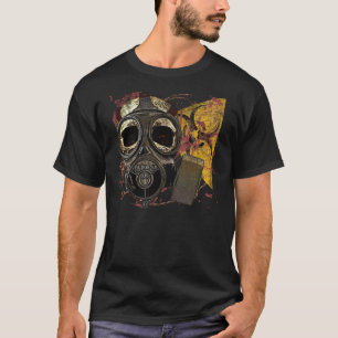 Gasmaske Totenkopf Biogefährdung T-Shirt
