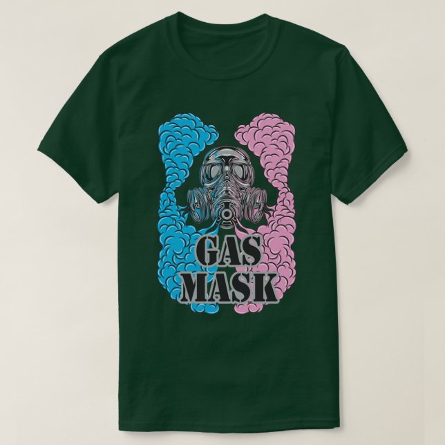 Gasmaske und Rauch T-Shirt (Design vorne)