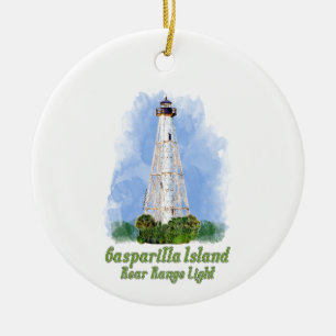 Gasparilla Island Rear Range Light - Florida Keramik Ornament
