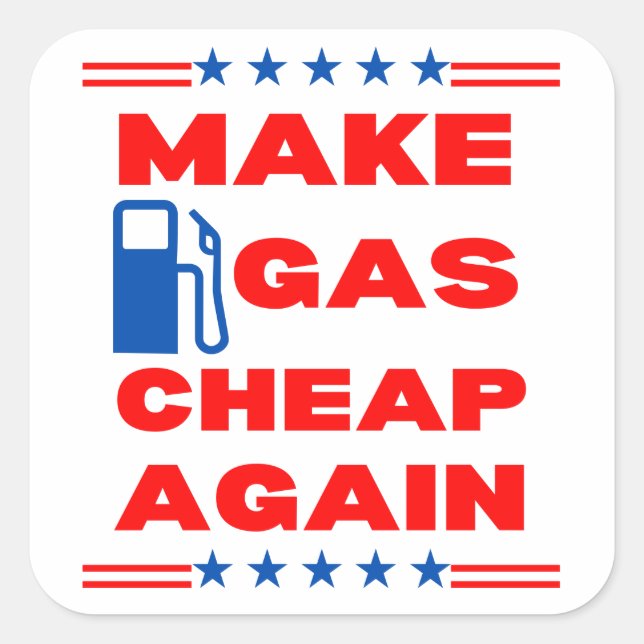 Gaspreisinflation Quadratischer Aufkleber (Vorderseite)