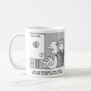 Gaspreisschock Energiebilanz und Pilotlampe Kaffeetasse