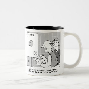 Gaspreisschock Energiebilanz und Pilotlampe Zweifarbige Tasse