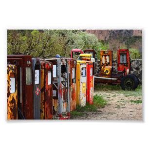 Gaspumpe Conga Linie in New Mexico Fotodruck