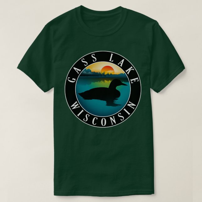 Gass Lake Wisconsin Loon T-Shirt (Design vorne)