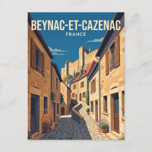 Gasse in Beynac-et-Cazenac Frankreich Postkarte