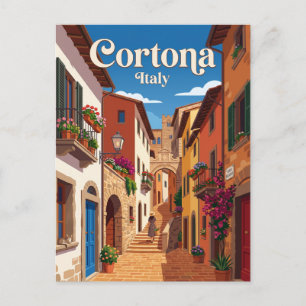 Gasse in Cortona Italien Postkarte