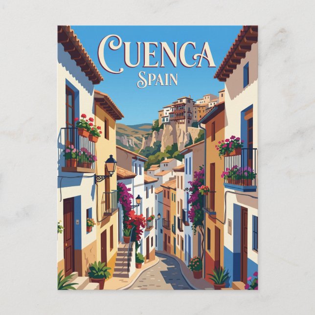 Gasse in Cuenca Spanien Postkarte (Vorderseite)