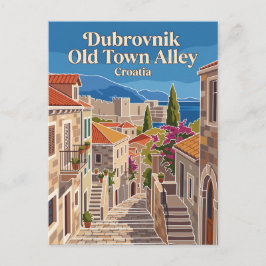 Gasse in der Altstadt von Dubrovnik Kroatien Postkarte