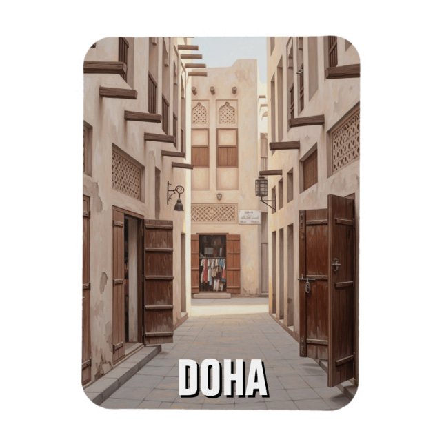 Gasse in Doha Katar Reise Magnet (Vertikal)