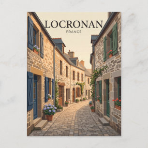 Gasse in Locronan Frankreich Postkarte
