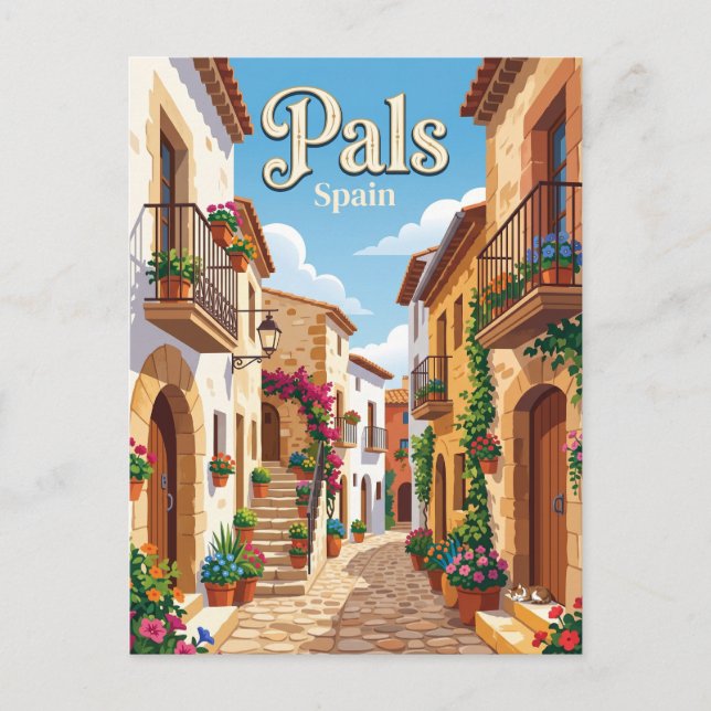 Gasse in Pals Spanien Postkarte (Vorderseite)