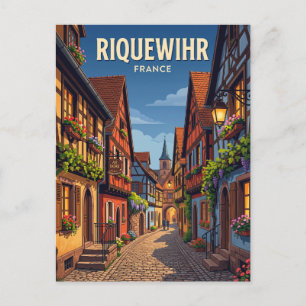 Gasse in Riquewihr Frankreich Postkarte