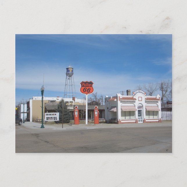 Gasstation Bassett, Nebraska, USA Postkarte (Vorderseite)
