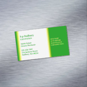 Gasstation Magnetische Visitenkarte
