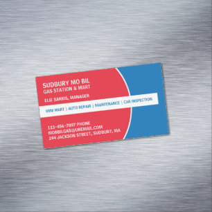 Gasstation Magnetische Visitenkarte