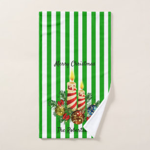 Gast Bad Weihnachtsstreifen Persönliche Bezeichnun Handtuch