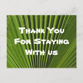 Gast des Hauses Vielen Dank Green Palm Leaf Wertsc Postkarte