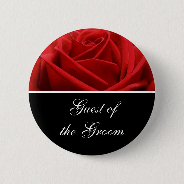 Gast-Hochzeitsempfehlung von Groom Button (Vorderseite)