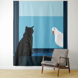 Gast im Fenster Wandteppich