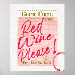 Gast Karo Empfang Red Wine Bitte Bar Poster