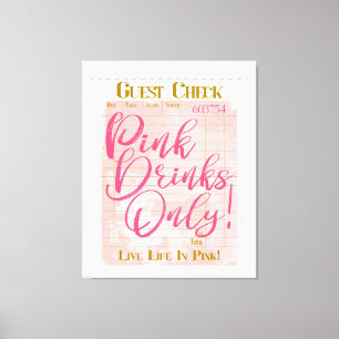 Gast Karo erhalten rosa Getränke Preppy Feminine Leinwanddruck
