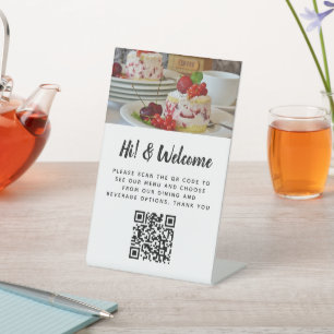 Gast-kontaktloses QR-Codemenü benutzerdefiniertes  Sockelschild