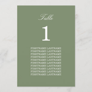 Gast-Namen Sage Green Table Card