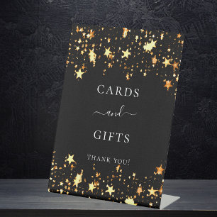 Gast-Party-Kartengeschenke von Black Gold Stars Sockelschild