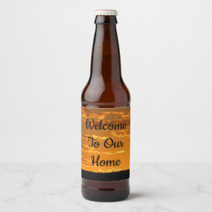 Gast Welcome Vacation Rental Orange Sunset Bierflaschenetikett