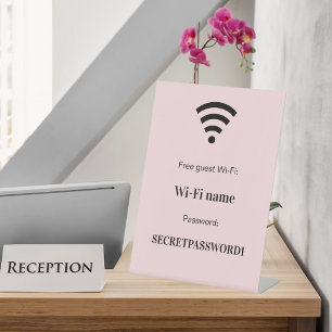 Gast-WiFi-Netzwerkkennwort pink Sockelschild