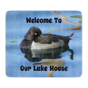 Gast Willkommen Schwarz-weiß Duck Foto Lake House Schneidebrett