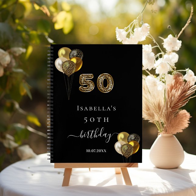 Gästebuch 50. Geburtstag schwarzes Gold Leopard Ti Notizbuch (Von Creator hochgeladen)