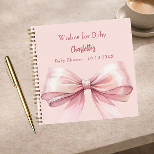 Gästebuch Baby Dusche Rosa Bugmädchen wünscht Notizbuch