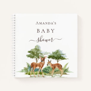 Gästebuch Baby Duschwald Tiere Hirsche Notizbuch