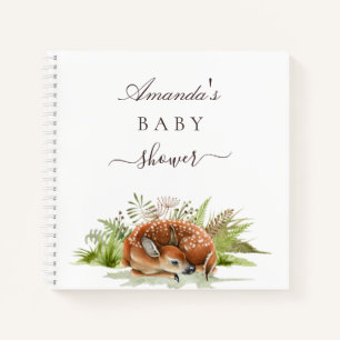 Gästebuch Baby Duschwald Tiere Hirsche Notizbuch