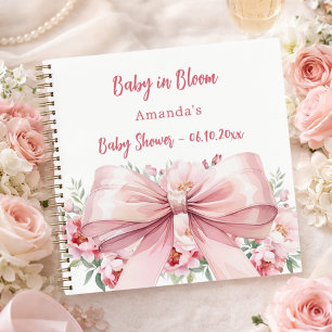 Gästebuch Baby in bloom bow Foto Baby Shower Notizbuch