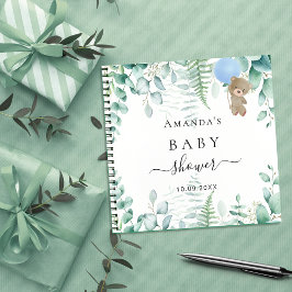 Gästebuch Baby Showblau Teddy Wald Notizbuch