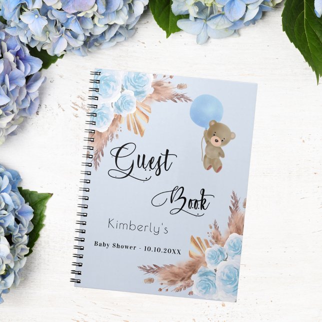 Gästebuch Baby Showboy Teddy Pampas Gras Notizblock (Von Creator hochgeladen)