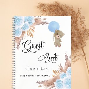 Gästebuch Baby Showboy Teddy Pampas Gras Notizbuch