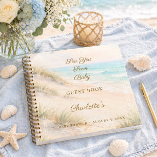 Gästebuch Baby Shower Strand Sea You Soon Notizbuch