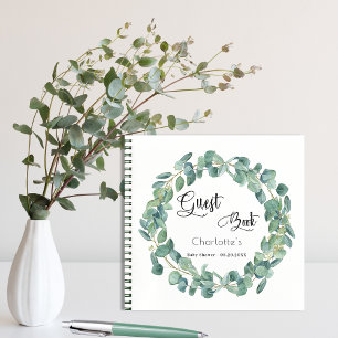 Gästebuch Babydusche Eukalyptus Grüne Notizbuch