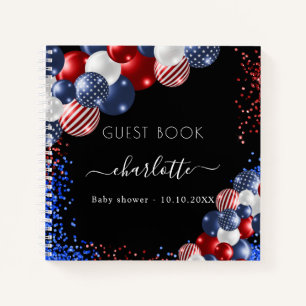 Gästebuch Babydusche patriotisch 4. Juli Notizbuch