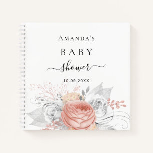 Gästebuch Babydusche Rose Gold silber Notizbuch