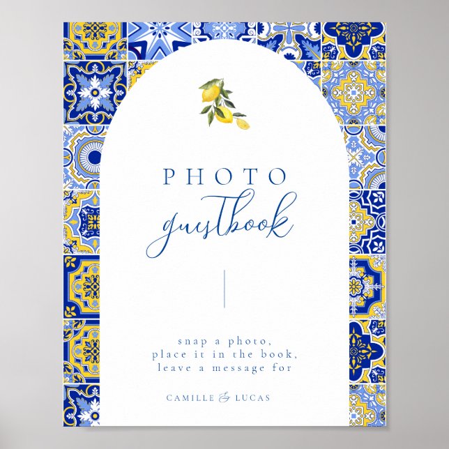 Gästebuch Blue Mediterranean Tile and Citrus (Vorne)