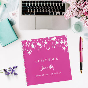 Gästebuch Brautparty Rosa Stars Notizbuch