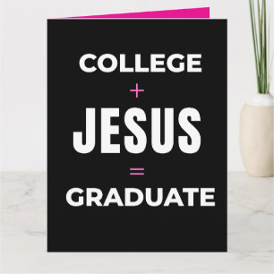 Gästebuch College + Jesus = Absolvent Dankeskarte