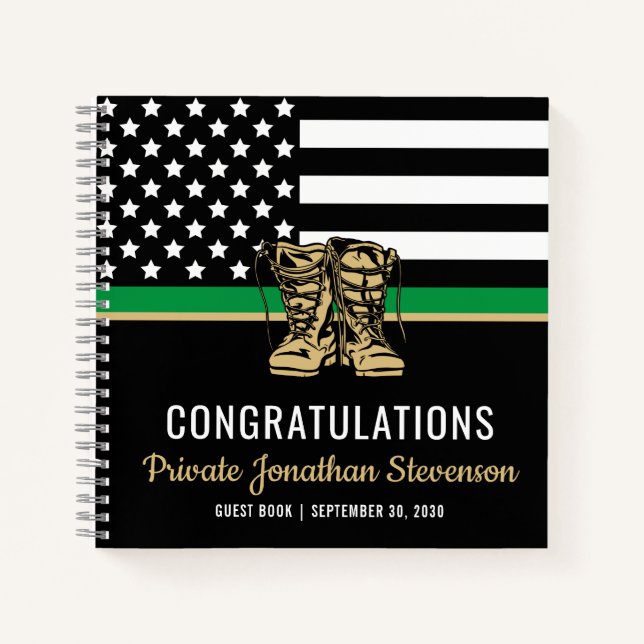 Gästebuch des militärischen Abschlusses Green Flag Notizbuch (Vorderseite)